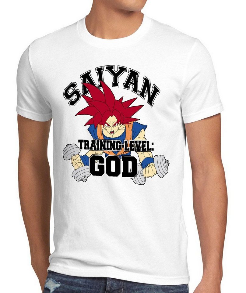 style3 Print-Shirt Herren T-Shirt Goku Saiyan Training Level God son dragon fitness gym ball vegeta von style3