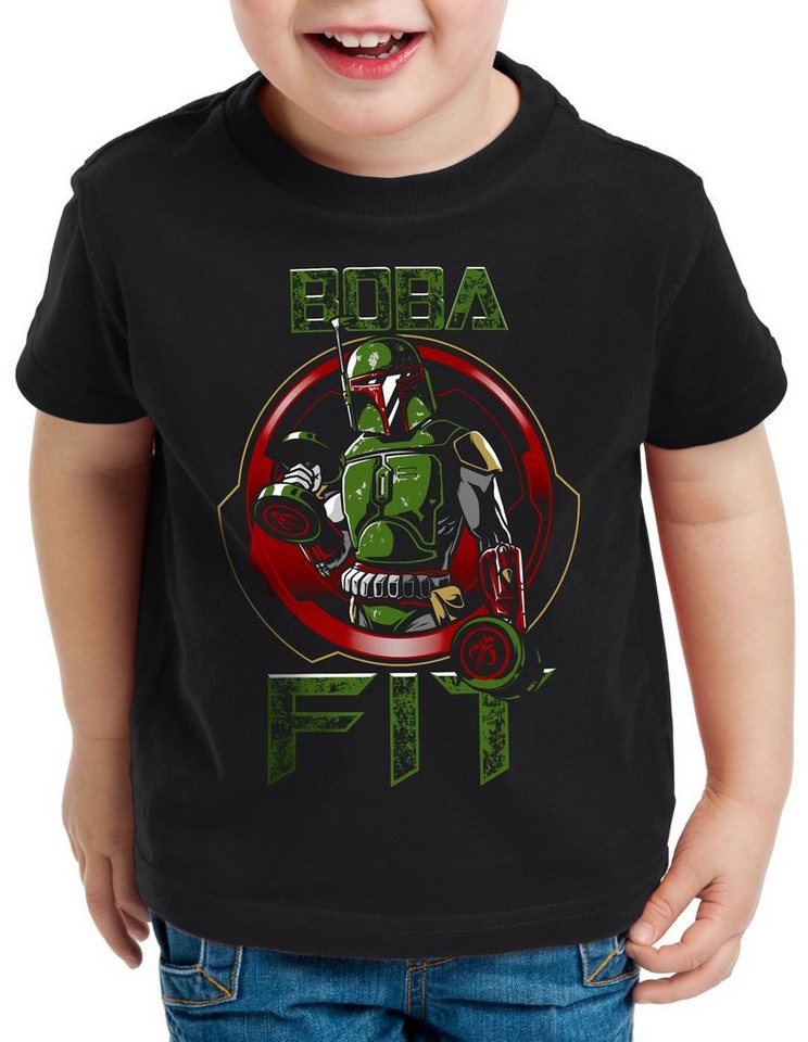 style3 Print-Shirt Kinder T-Shirt Boba Fitness T-Shirt für gym sport crossfit hanteln studio von style3