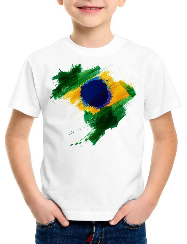 style3 T-Shirt Flagge Brasilien Fußball Sport Brazil WM EM Fahne style3 T-Shirt Flagge Brasilien Fußball Sport Brazil WM EM Fahne von style3