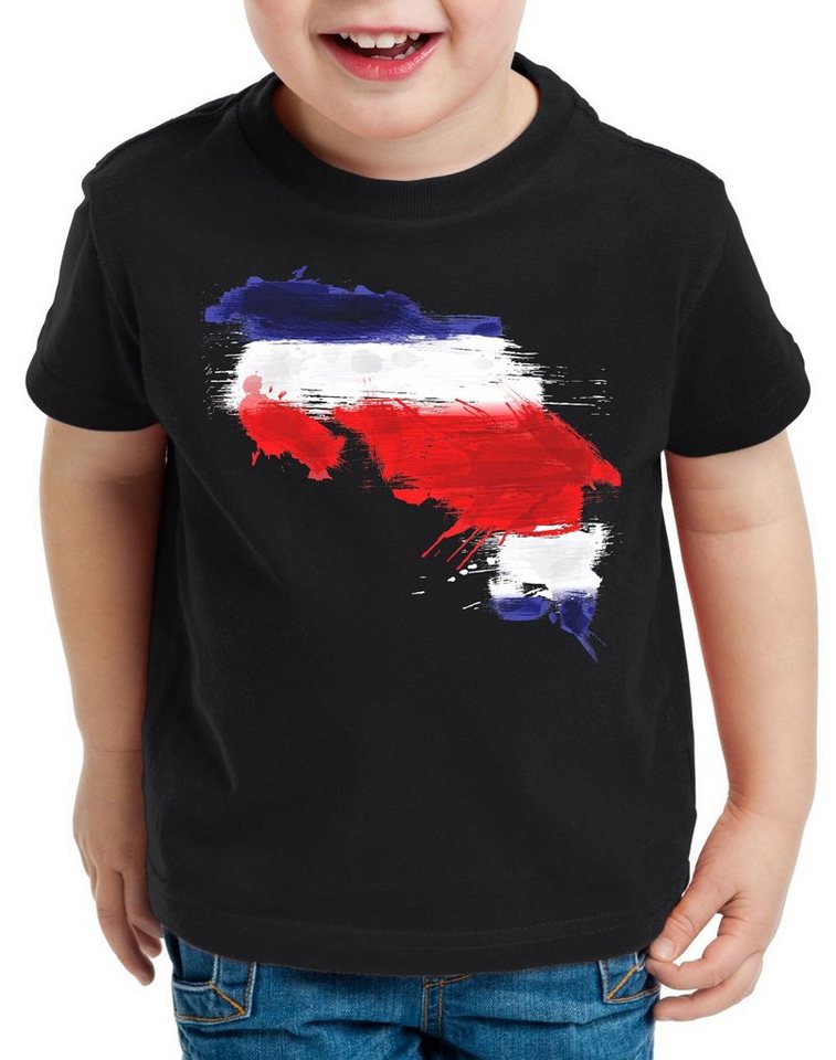 style3 Print-Shirt Kinder T-Shirt Flagge Costa Rica Fußball Sport WM EM Fahne von style3