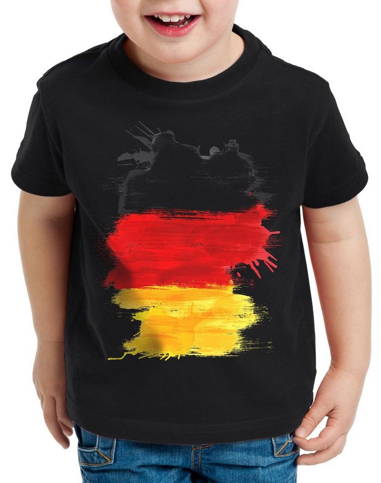 style3 Print-Shirt Kinder T-Shirt Flagge Deutschland Fußball Sport Germany WM EM Fahne von style3