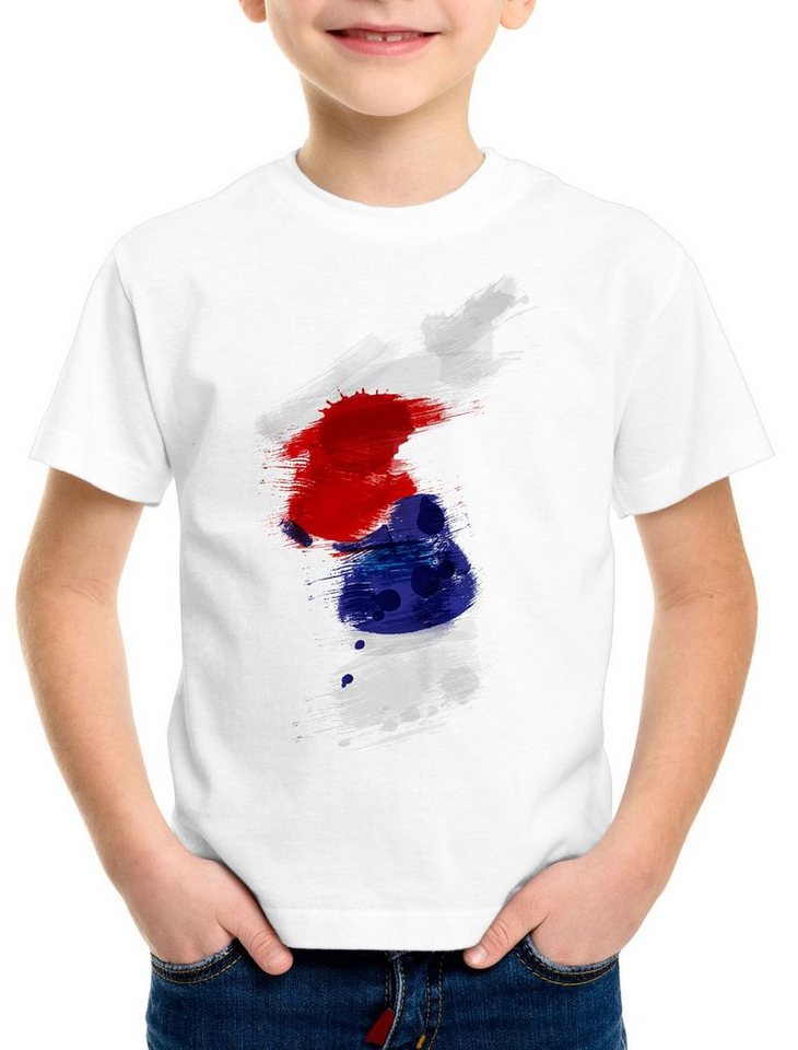 style3 Print-Shirt Kinder T-Shirt Flagge Korea Fußball Sport Hangug WM EM Fahne von style3