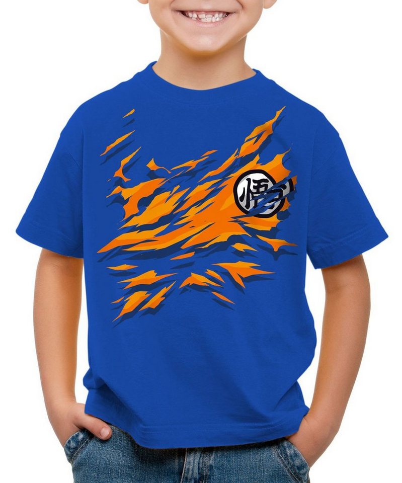 style3 Print-Shirt Kinder T-Shirt Goku Brust songoku dragon z super saiyan turtle ball von style3