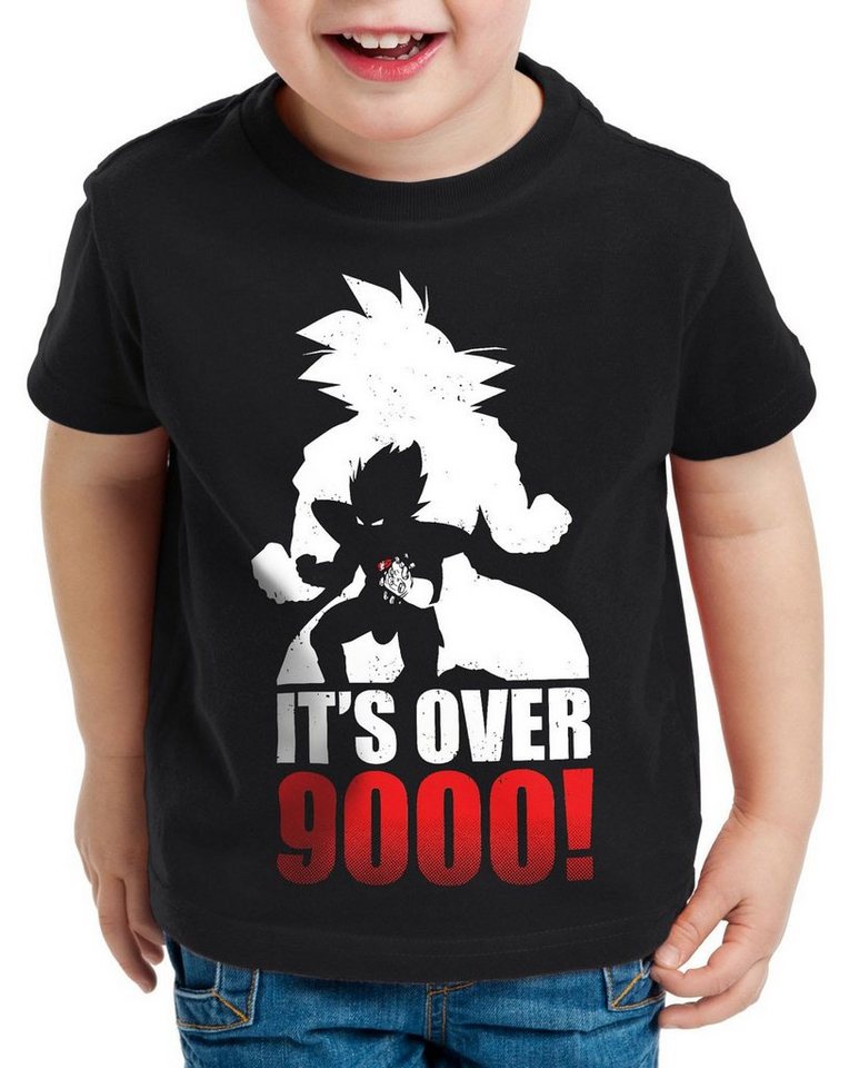 style3 Print-Shirt Kinder T-Shirt Power Level 9000 ball goku anime dragon von style3