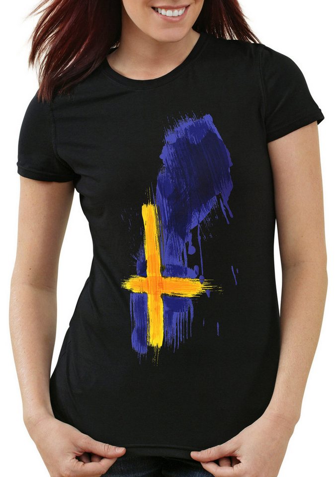 style3 T-Shirt Flagge Schweden Fußball Sport Sweden WM EM Fahne style3 T-Shirt Flagge Schweden Fußball Sport Sweden WM EM Fahne von style3