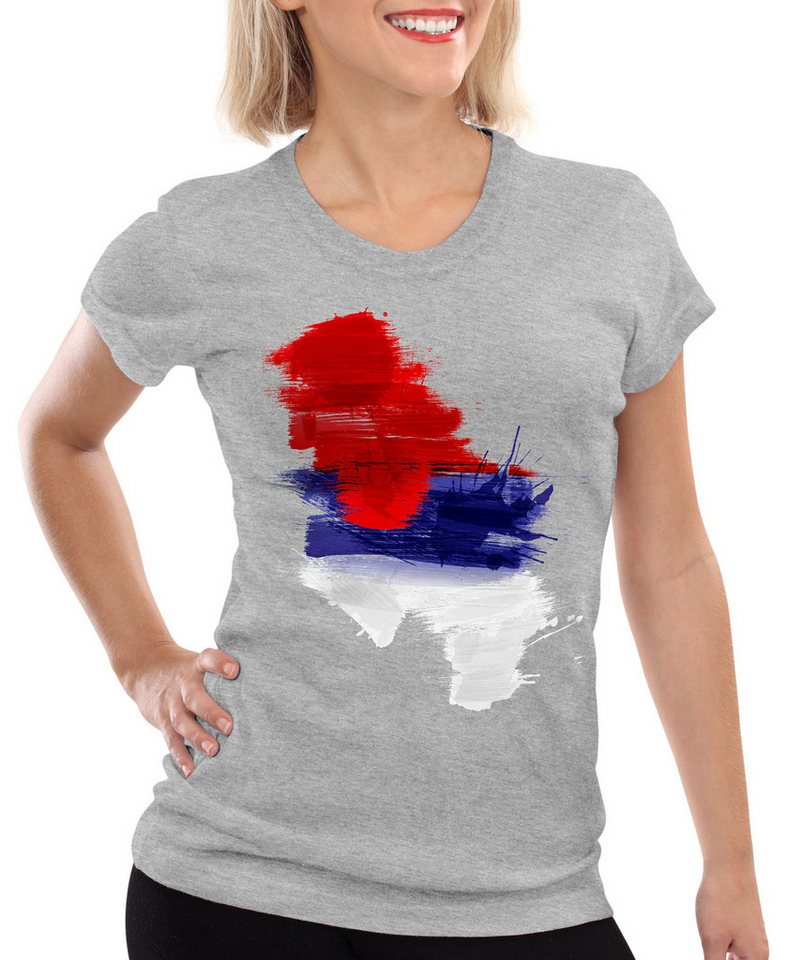 style3 T-Shirt Flagge Serbien Fußball Sport Serbia WM EM Fahne style3 T-Shirt Flagge Serbien Fußball Sport Serbia WM EM Fahne von style3