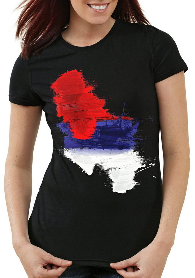 style3 T-Shirt Flagge Serbien Fußball Sport Serbia WM EM Fahne style3 T-Shirt Flagge Serbien Fußball Sport Serbia WM EM Fahne von style3