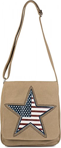styleBREAKER Canvas Umhängetasche mit USA Stern Applikation, Schultertasche, Tasche, Unisex 02012115, Farbe:Beige styleBREAKER Canvas Umhängetasche mit USA Stern Applikation, Schultertasche, Tasche, Unisex 02012115, Farbe:Beige von styleBREAKER