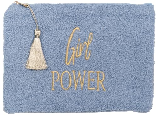 styleBREAKER Damen Beautybag Girl Power in Teddy Optik, Kosmetiktasche, Fleece Make Up Bag, Taschen Organizer 02013034, Farbe:Blau styleBREAKER Damen Beautybag Girl Power in Teddy Optik, Kosmetiktasche, Fleece Make Up Bag, Taschen Organizer 02013034, Farbe:Blau von styleBREAKER