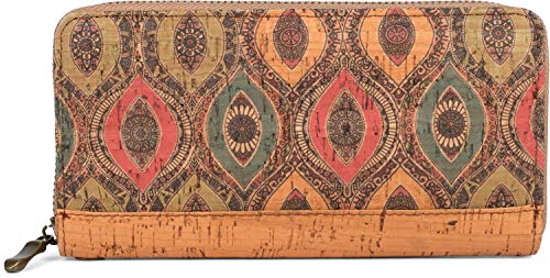 styleBREAKER Damen Geldbörse aus Kork mit Buntem Muster Print im Ethno Look, Reißverschluss, Portemonnaie 02040138, Farbe:Gelb-Blau-Rot styleBREAKER Damen Geldbörse aus Kork mit Buntem Muster Print im Ethno Look, Reißverschluss, Portemonnaie 02040138, Farbe:Gelb-Blau-Rot von styleBREAKER