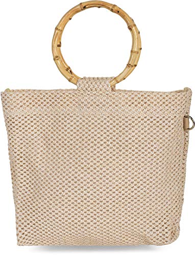 styleBREAKER Damen Henkeltasche mit Bambus Henkel in halb transparenter Häkel Optik, Handtasche, Tasche 02012286, Farbe:Beige styleBREAKER Damen Henkeltasche mit Bambus Henkel in halb transparenter Häkel Optik, Handtasche, Tasche 02012286, Farbe:Beige von styleBREAKER