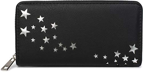 styleBREAKER Damen Portemonnaie mit Metallic Stern Cut-Outs, Reißverschluss, Geldbörse 02040115, Farbe:Schwarz styleBREAKER Damen Portemonnaie mit Metallic Stern Cut-Outs, Reißverschluss, Geldbörse 02040115, Farbe:Schwarz von styleBREAKER