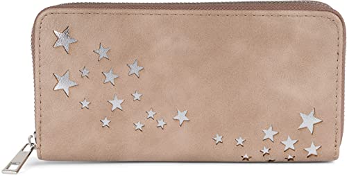 styleBREAKER Damen Portemonnaie mit Metallic Stern Cut-Outs, Reißverschluss, Geldbörse 02040115, Farbe:Taupe styleBREAKER Damen Portemonnaie mit Metallic Stern Cut-Outs, Reißverschluss, Geldbörse 02040115, Farbe:Taupe von styleBREAKER