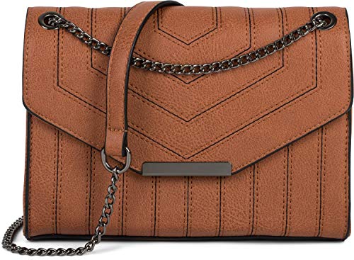 styleBREAKER Damen Umhängetasche mit Ziernähten und Kette, Schultertasche, Handtasche, Tasche 02012308, Farbe:Cognac styleBREAKER Damen Umhängetasche mit Ziernähten und Kette, Schultertasche, Handtasche, Tasche 02012308, Farbe:Cognac von styleBREAKER