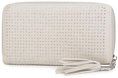 styleBREAKER Designer Geldbörse mit All Over Strass Nieten Applikation und Quaste, Damen 02040028, Farbe:Beige styleBREAKER Designer Geldbörse mit All Over Strass Nieten Applikation und Quaste, Damen 02040028, Farbe:Beige von styleBREAKER