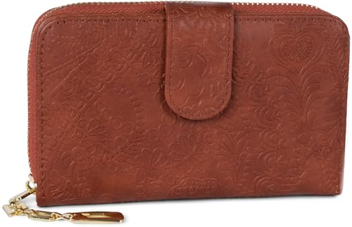 styleBREAKER Geldbörse mit Paisley Blumen Blüten Prägung, umlaufender Reißverschluss und RFID Schutz, Portemonnaie, Damen 02040098, Farbe:Cognac styleBREAKER Geldbörse mit Paisley Blumen Blüten Prägung, umlaufender Reißverschluss und RFID Schutz, Portemonnaie, Damen 02040098, Farbe:Cognac von styleBREAKER