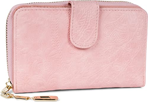 styleBREAKER Geldbörse mit Paisley Blumen Blüten Prägung, umlaufender Reißverschluss und RFID Schutz, Portemonnaie, Damen 02040098, Farbe:Rose styleBREAKER Geldbörse mit Paisley Blumen Blüten Prägung, umlaufender Reißverschluss und RFID Schutz, Portemonnaie, Damen 02040098, Farbe:Rose von styleBREAKER