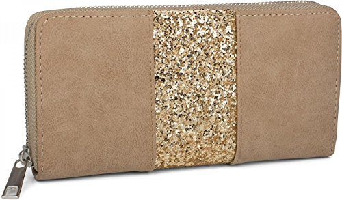 styleBREAKER Geldbörse mit umlaufendem Pailletten Streifen, Reißverschluss, Portemonnaie, Damen 02040056, Farbe:Taupe styleBREAKER Geldbörse mit umlaufendem Pailletten Streifen, Reißverschluss, Portemonnaie, Damen 02040056, Farbe:Taupe von styleBREAKER