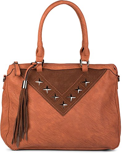 styleBREAKER Shopper Tasche mit Metall-Cutout in Stern Form und Quaste, Schultertasche, Umhängetasche, Handtasche, Damen 02012180, Farbe:Rehbraun styleBREAKER Shopper Tasche mit Metall-Cutout in Stern Form und Quaste, Schultertasche, Umhängetasche, Handtasche, Damen 02012180, Farbe:Rehbraun von styleBREAKER