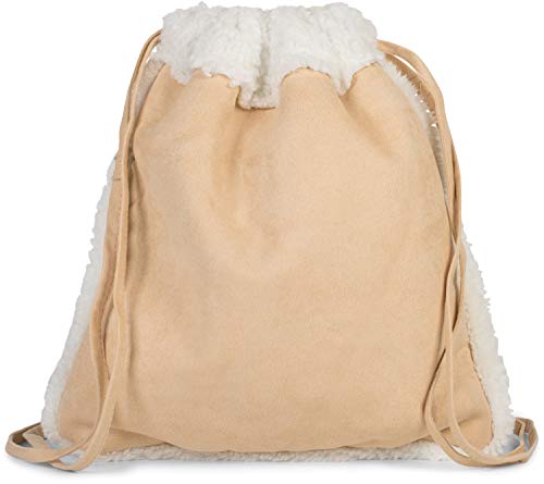styleBREAKER Turnbeutel mit weicher Oberfläche und gefüttert mit Teddyfell, Rucksack, Beutel, Unisex 02012309, Farbe:Hellbraun styleBREAKER Turnbeutel mit weicher Oberfläche und gefüttert mit Teddyfell, Rucksack, Beutel, Unisex 02012309, Farbe:Hellbraun von styleBREAKER