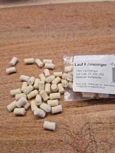 styriaLUX 100 Stück 6mm Filz-Laufreiniger Pellets Filzreiniger für Kaliber 5,56mm .22 .223 .222 NATO, Kleinkaliber Büchsen Gewehre Flinten Karabiner zum Reinigen pflegen und Ölen für den Waffen-Lauf. styriaLUX 100 Stück 6mm Filz-Laufreiniger Pellets Filzreiniger für Kaliber 5,56mm .22 .223 .222 NATO, Kleinkaliber Büchsen Gewehre Flinten Karabiner zum Reinigen pflegen und Ölen für den Waffen-Lauf. von styriaLUX