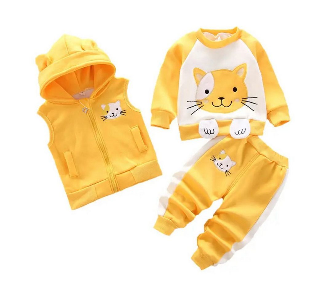 suebidou Langarmshirt & Hose 3 Teiliges Set Weste Sweatshirt und Jogger mit Witzigem Cartoon 3 teilig suebidou Langarmshirt & Hose 3 Teiliges Set Weste Sweatshirt und Jogger mit Witzigem Cartoon 3 teilig von suebidou
