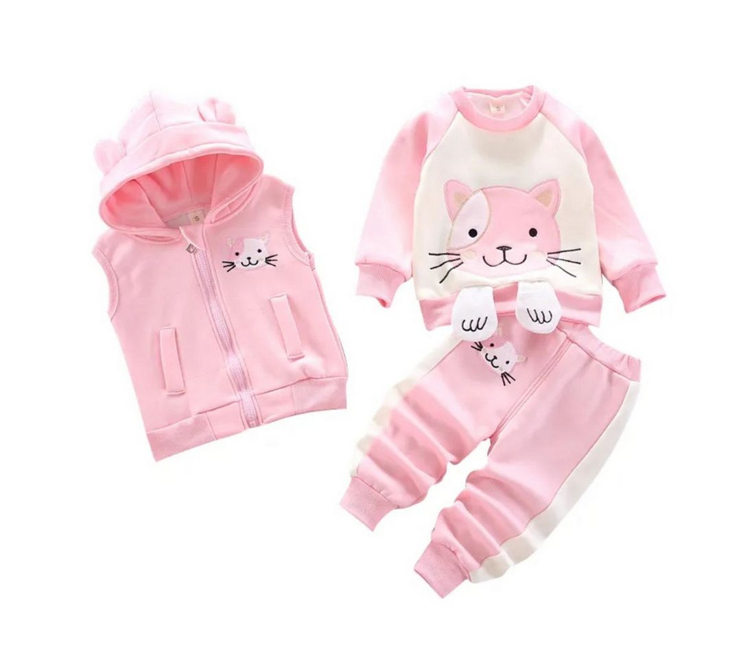 suebidou Langarmshirt & Hose 3 Teiliges Set Weste Sweatshirt und Jogger mit Witzigem Cartoon 3 teilig suebidou Langarmshirt & Hose 3 Teiliges Set Weste Sweatshirt und Jogger mit Witzigem Cartoon 3 teilig von suebidou
