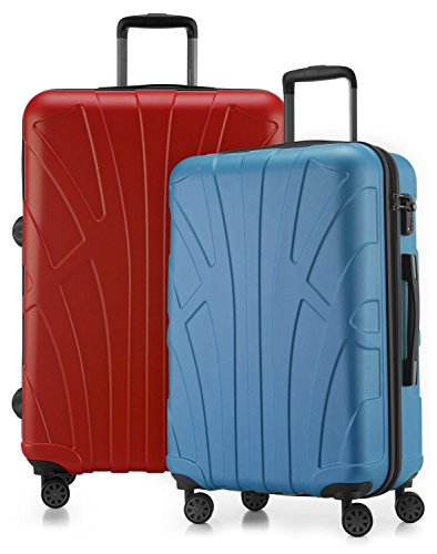 Suitline - 2er Koffer-Set Trolley-Set Rollkoffer Hartschalen-Koffer Reisekoffer, TSA, (66 cm, 76 cm), 100% ABS, Matt von suitline