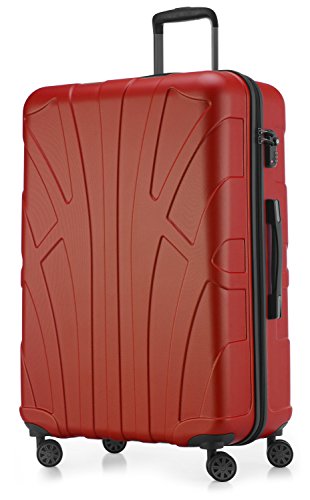 suitline - großer Hartschalen-Koffer Koffer Trolley Rollkoffer XL Reisekoffer, TSA, 76 cm, ca. 96-110 Liter, 100% ABS Matt, Rot suitline - großer Hartschalen-Koffer Koffer Trolley Rollkoffer XL Reisekoffer, TSA, 76 cm, ca. 96-110 Liter, 100% ABS Matt, Rot von suitline