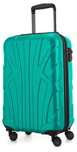 SUITLINE - Handgepäck Hartschalen-Koffer Koffer Trolley Rollkoffer Reisekoffer, TSA, 55 cm, ca. 34 Liter, 100% ABS Matt, Türkis SUITLINE - Handgepäck Hartschalen-Koffer Koffer Trolley Rollkoffer Reisekoffer, TSA, 55 cm, ca. 34 Liter, 100% ABS Matt, Türkis von suitline