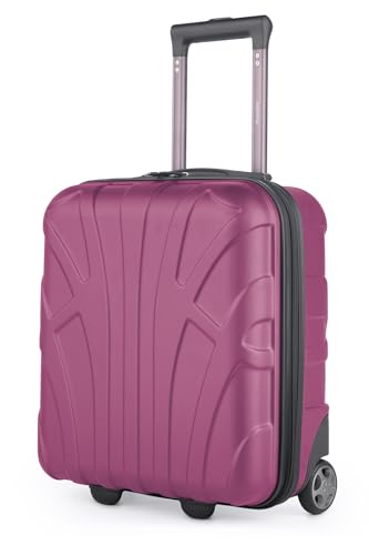 suitline - Kleiner Koffer 45x36x20 cm, Easyjet Freigepäck Underseat Handgepäck, Bordgepäck Trolley leicht, 30 Liter, ABS Hartschale, Magenta von suitline