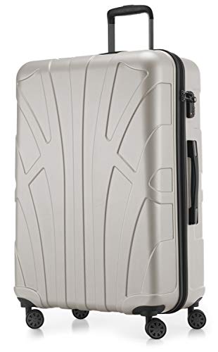 SUITLINE - großer Hartschalen-Koffer Koffer Trolley Rollkoffer XL Reisekoffer, TSA, 76 cm, ca. 96-110 Liter, 100% ABS Matt, Matt Weiß SUITLINE - großer Hartschalen-Koffer Koffer Trolley Rollkoffer XL Reisekoffer, TSA, 76 cm, ca. 96-110 Liter, 100% ABS Matt, Matt Weiß von suitline