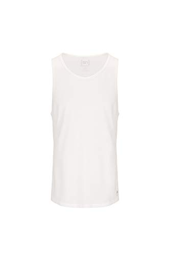 super.natural Dünnes Herren Tank Top, Mit Merinowolle, M BASE TANK 140, Größe: L, Farbe: Weiß von super.natural