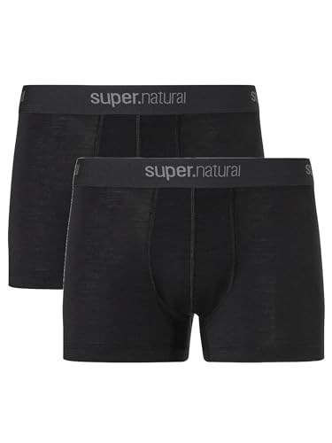 super.natural Herren M Tundra175 2-Pack Boxershorts, Jet Black/Jet Black, M EU von super.natural