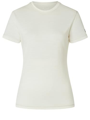 super.natural W SIERRA140 TEE Merino Shirt Damen Kurzarm Weiß XL - Geruchs- und feuchtigkeitsabweisendes T-Shirt, Sommer Funktionswäsche für Sport & Alltag von super.natural