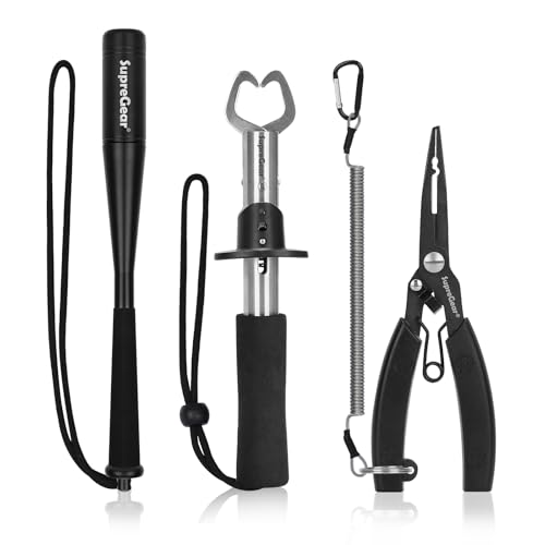 supregear Angelwerkzeug-Set, Angelzange mit Scheide/Lanyard, Fischlippen-Greifer, Aluminium Fishing Fischtöter, Salzwasser-Angelausrüstung, Angelgeschenke für Männer, Schwarz supregear Angelwerkzeug-Set, Angelzange mit Scheide/Lanyard, Fischlippen-Greifer, Aluminium Fishing Fischtöter, Salzwasser-Angelausrüstung, Angelgeschenke für Männer, Schwarz von supregear
