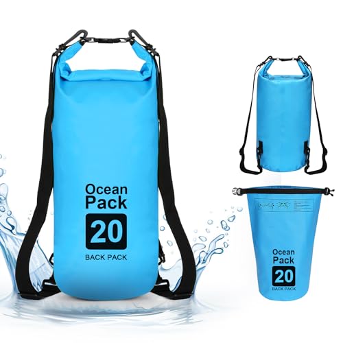 supregear Dry Bag, 20L Wasserabweisender Aufbewahrungsbeutel, Vielseitiger Rucksack mit Doppel-Schultergurt für Bootfahren, Wandern, Kajakfahren, Angeln, Camping und Andere Outdoor-Bleu supregear Dry Bag, 20L Wasserabweisender Aufbewahrungsbeutel, Vielseitiger Rucksack mit Doppel-Schultergurt für Bootfahren, Wandern, Kajakfahren, Angeln, Camping und Andere Outdoor-Bleu von supregear