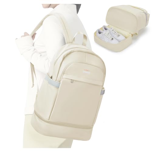 suradar Sportrucksack Damen Herren, Rucksack mit Schuhfach Rucksack Sport Damen Sportrucksack mit Schuhfach Kinder Schwimmrucksack Sporttasche Rucksackfunktion Reiserucksack Damen Beige Klein suradar Sportrucksack Damen Herren, Rucksack mit Schuhfach Rucksack Sport Damen Sportrucksack mit Schuhfach Kinder Schwimmrucksack Sporttasche Rucksackfunktion Reiserucksack Damen Beige Klein von suradar