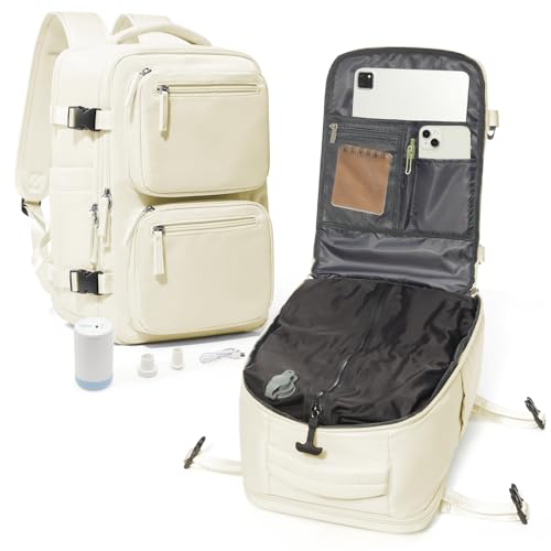 suradar Vakuum Rucksack Handgepäck Vacpack, Ryanair Handgepäck 40x20x25 Vakuum Backpack Travel Airbag Rucksack mit Vakuumsystem, Vacuum Backpack mit Luftpumpe für Flugzeug Herren Damen Beige suradar Vakuum Rucksack Handgepäck Vacpack, Ryanair Handgepäck 40x20x25 Vakuum Backpack Travel Airbag Rucksack mit Vakuumsystem, Vacuum Backpack mit Luftpumpe für Flugzeug Herren Damen Beige von suradar