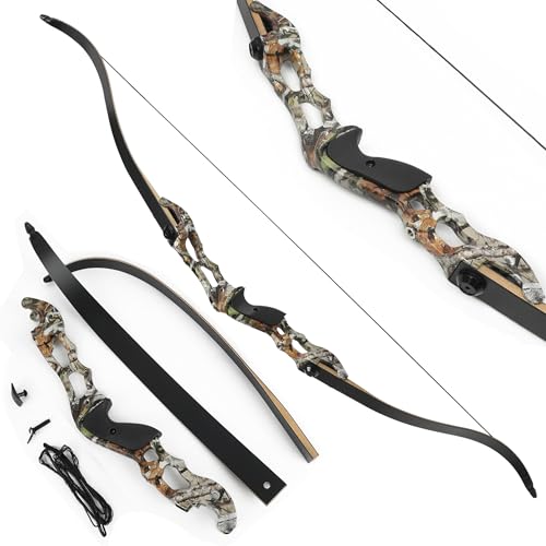 surwolf 30-60 lbs Takedown Jagdbogen 56"/58"/60" Jagd Recurve Bogen Traditioneller Bogen Langbogen Bogenschießen für RH (58"-Bogen,45lb) von surwolf