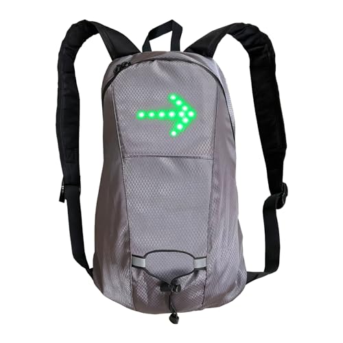 susiodeu LED Blinker, Nachtfahrrucksack, kabellose Fernbedienung, breite Anwendungen, Fahrradsicherheit, Nylon Fahrrad Sicherheitstasche, Grau von susiodeu