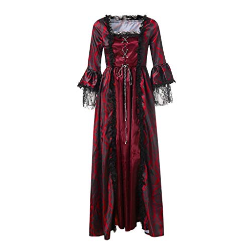 sutelang lurryly Damen Mittelalter Kleid, Karneval Kostüm Damen, 80er Jahre Fasching Karnevalskostüm Damen Cocktailkleid Swing Punk Kostüme Halloween Karneval Kostüm Für Frauen von sutelang lurryly