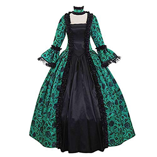 sutelang lurryly Damen Mittelalter Kleid, Medieval Costume Women, Renaissance Mittelalterkleid Lang Elegant Partykleid Langarmkleid Karneval Halloween Party Prinzessin Kostüm von sutelang lurryly