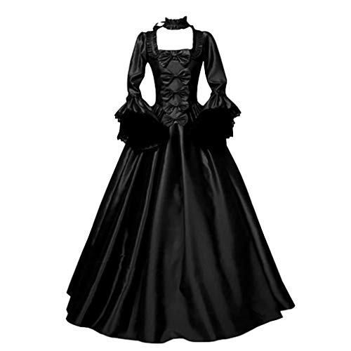 sutelang lurryly Damen Mittelalter Kleid, Mittelalter Kostüme Damen, Mittelalterliches Kleid Mit Trompetenärmeln Taille Kleid Halloween Kostüm Prinzessin Ballkleid von sutelang lurryly