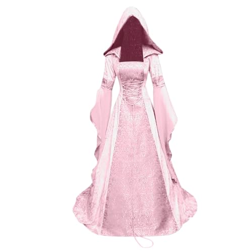 sutelang lurryly Damen Mittelalter Kleid, Princess Costume Women, Vintage Abendkleid Kostüm Hexenkleid Renaissance Kleider Mit Trompetenärmeln Karneval Party Halloween Kostüm von sutelang lurryly