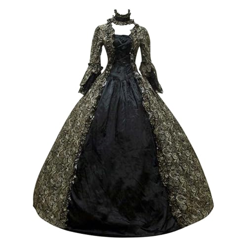 sutelang lurryly Medieval Dress Damen, Kleid Halloween Kostüm Karneval, Große Größen Dirndl Mittelalter Kleid Kleidung Vintage Party Festlich Festival Outfit Halloween Karneval Kostüm Für Frauen von sutelang lurryly