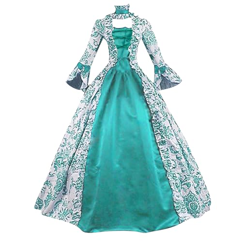 sutelang lurryly Mittelalter Kleid Damen, Princess Costume Women, Maxikleider Renaissance Party Festlich Übergröße Vintage Mittelalter Kleid Halloween Karneval Kostüm Für Frauen von sutelang lurryly