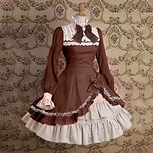 sutelang lurryly Mittelalter Kleid Damen, Prinzessin Kostüm Damen, 80er Jahre Fasching Karnevalskostüm Damen Cocktailkleid Swing Punk Kostüme Halloween Kostüm Prinzessin Ballkleid von sutelang lurryly