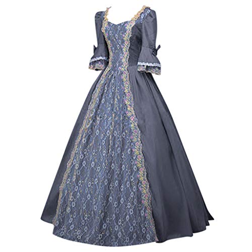 sutelang lurryly Mittelalter Kleid Damen, Renaissance Kostüm Damen, Erwachsene Vampir Kleid Renaissance Gotisch Minikleid Trompetenärmel Kleid Karneval Party Halloween Kostüm von sutelang lurryly