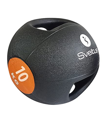 Sveltus Medizinball mit Griffen, 10 kg, schwarz/orange Sveltus Medizinball mit Griffen, 10 kg, schwarz/orange von sveltus
